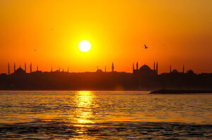 zachód słońca w Stambule